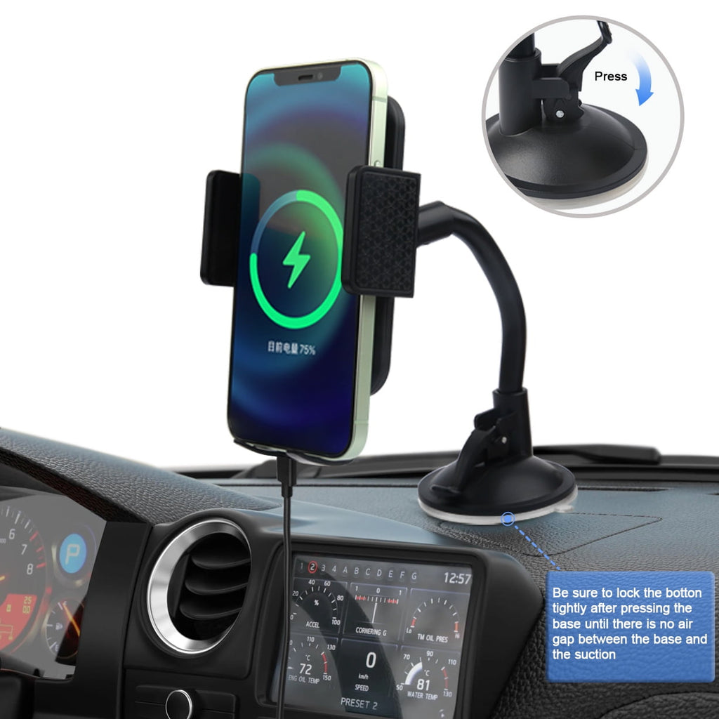 onn. Car Window or Dash Phone Mount Compatible with 2 in- 3.7 in Wide Mobile Phones