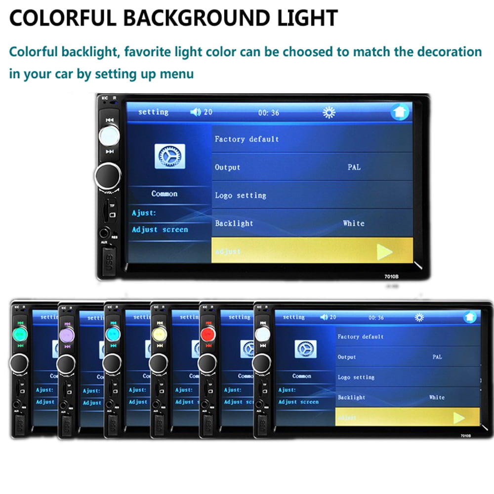 Polarlander Car Radio Stereo double DIN 7" Audio Receiver Touch Screen Bluetooth FM, MP5 Player USB/SD/AUX Hands Free Calling