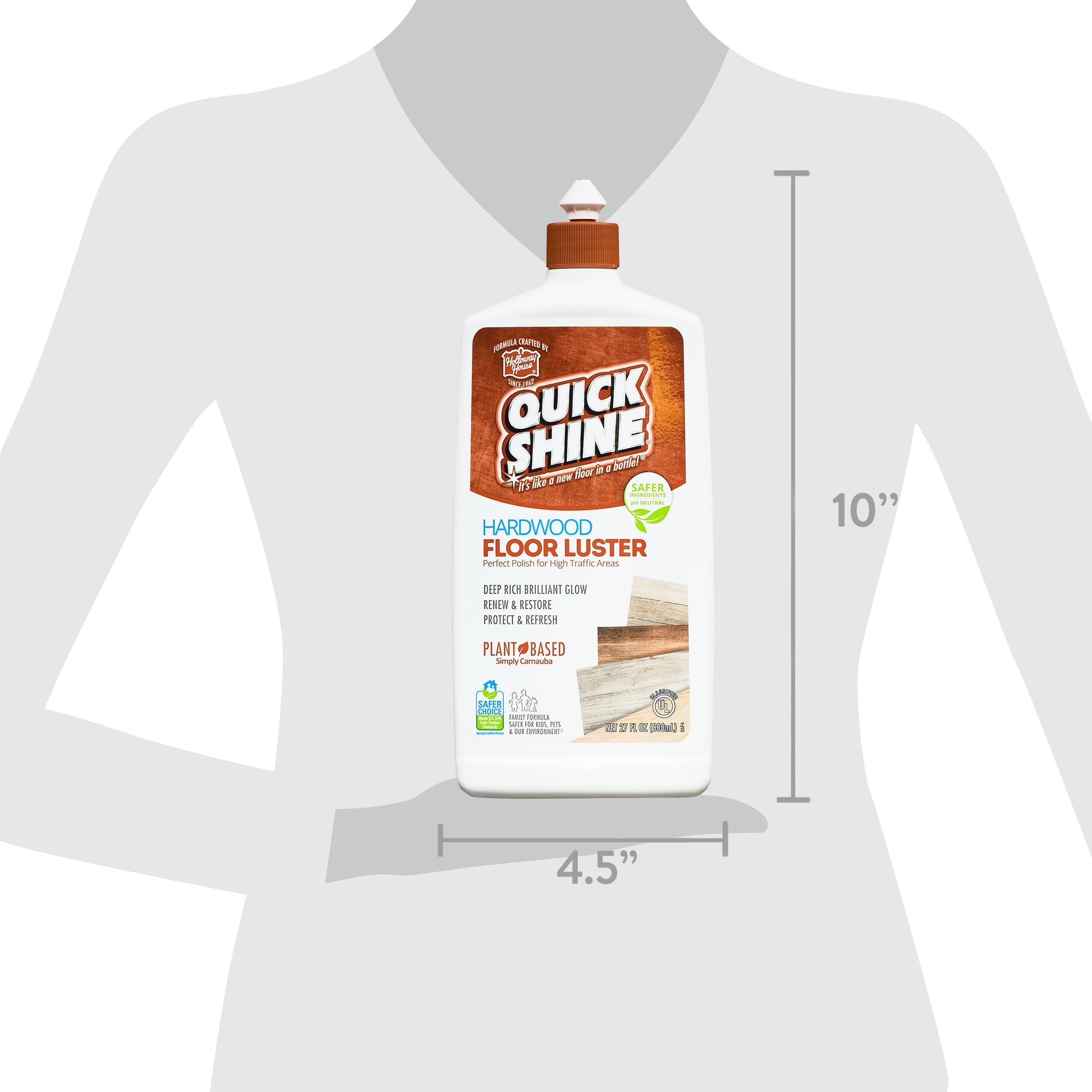 Quick Shine Liquid High Traffic Hardwood Floor Luster, 27 fl. oz., Household Floor Cleaner & Polish