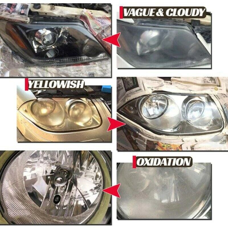 Headlight Lens Restoration System Repair Kit Car Plastic Light Polishing Cleaner 30ml