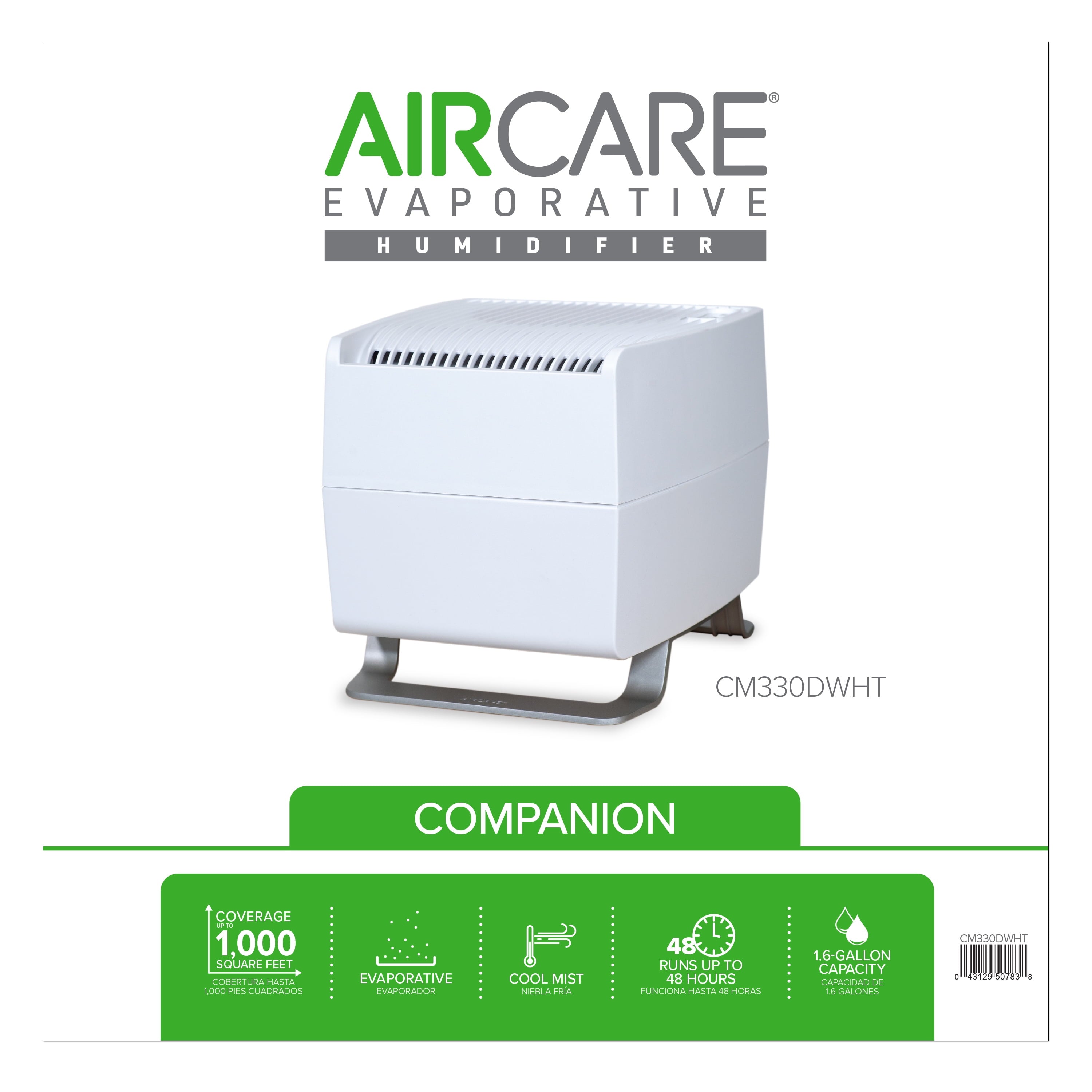 AIRCARE CM330DWHT Companion Evaporative Humidifier, White