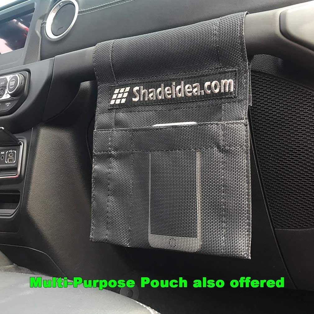 Shadeidea Jeep Gladiator Sun Shade JT 4 Door Top Sunshade, Front & Rear (2-Pieces) - Black Mesh Screen Wrangler Cover, UV Blocker with Grab Bag Pouch (2018 - Current) - 10 Years Lasting