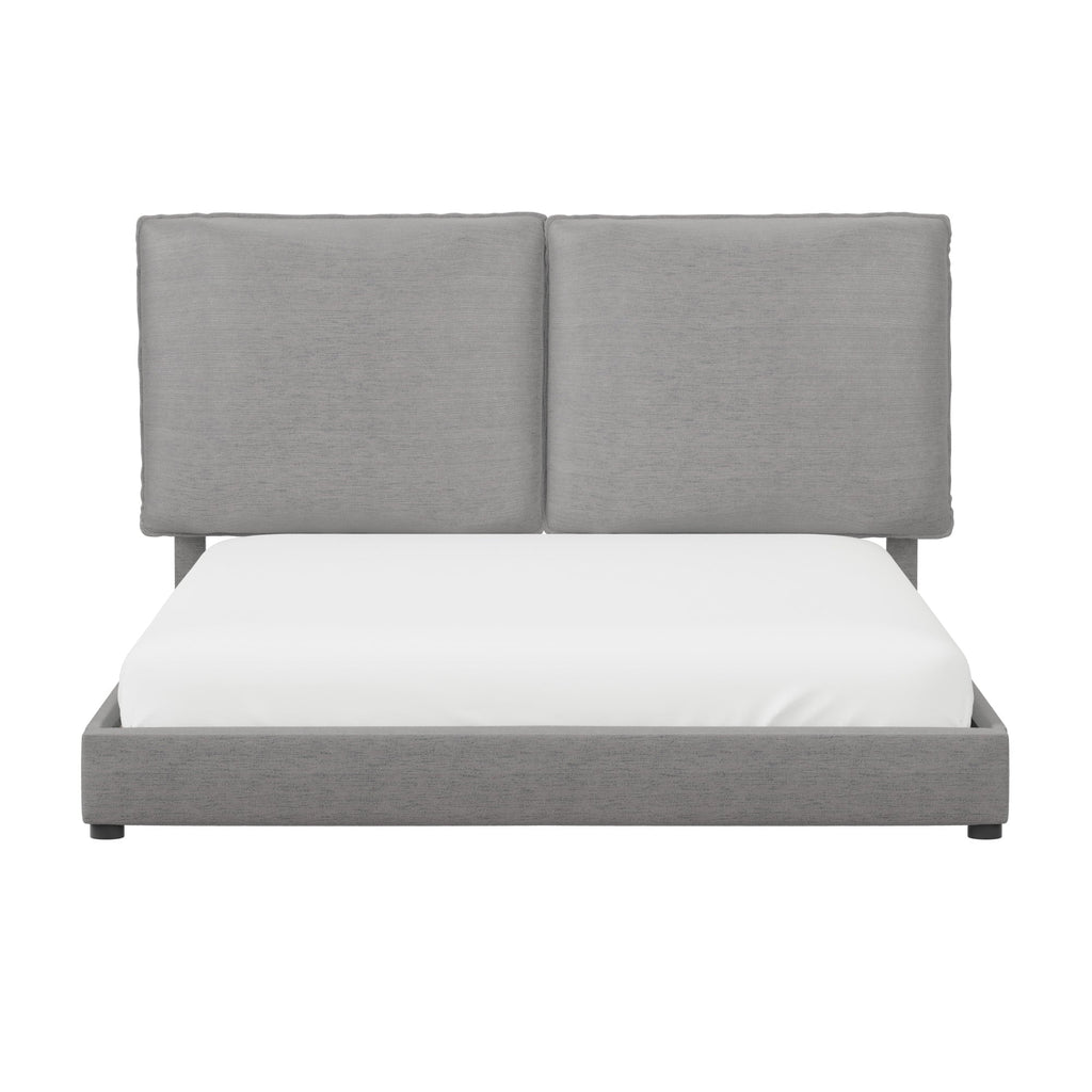 Hillsdale Arden Upholstered Pillow Queen Platform Bed, Nature Gray