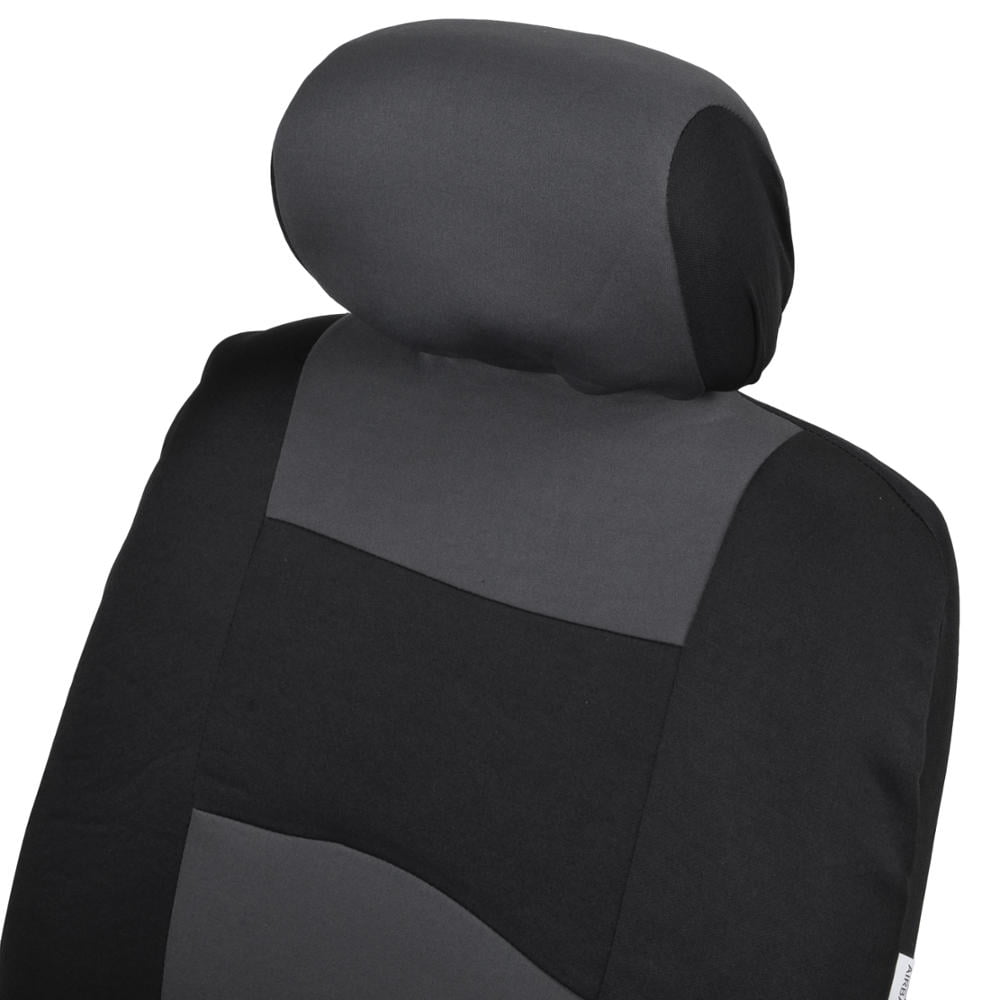 BDK PolyPro Car Seat Covers Full Set, Charcoal Gray Two-Tone Front and Rear Split Bench Seat Covers Fits select: 1997-2022 FORD F150, 1999-2022 CHEVROLET SILVERADO