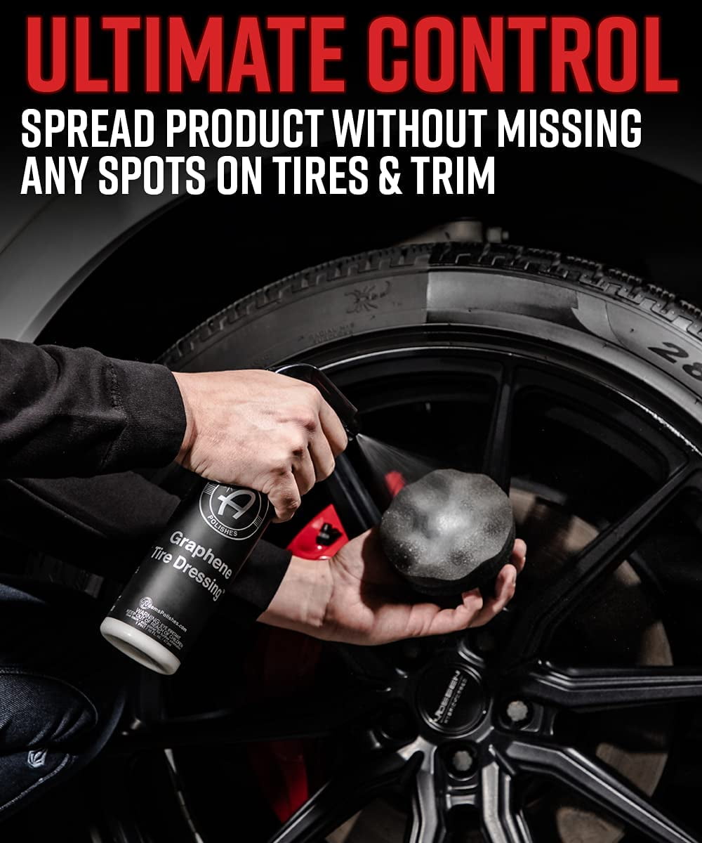 Tire Dressing Applicator Tire Shine Applicator Dressing Pad - Perfect for Tire Detailing, Durable & Reusable Foam, Large Hex Grip Design for No Slip No Mess & Easy Use