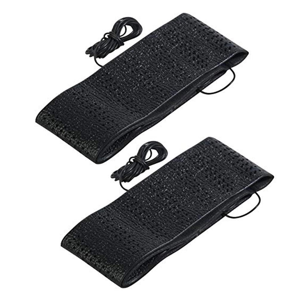 2 Black Lace-On Cover Grip Steering Wheel Stretch Vehicle Auto Classic Accessory