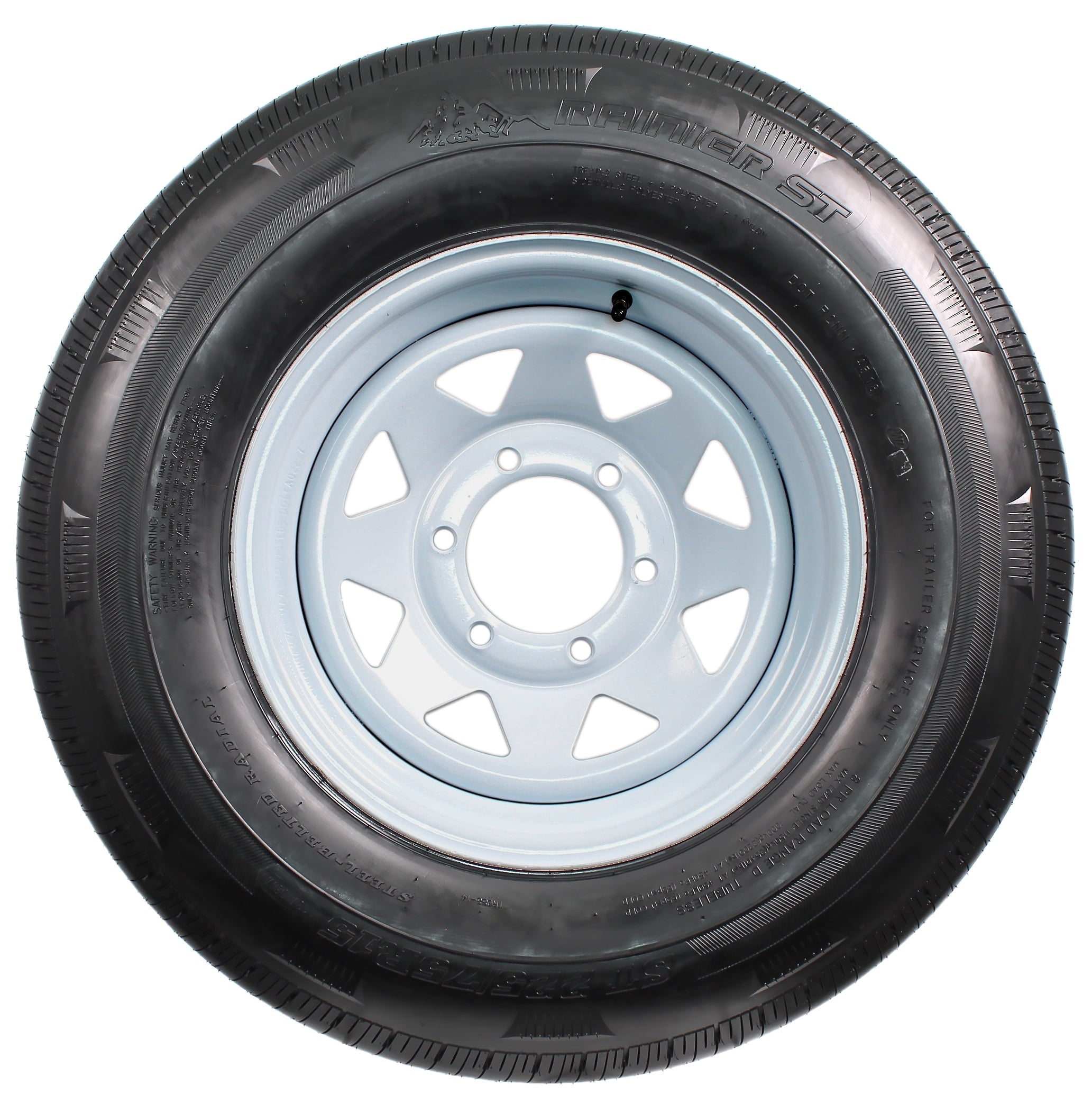 2-Pack Radial Trailer Tire On Rim ST225/75R15 15 in. LRD 6 Lug White Spoke Wheel