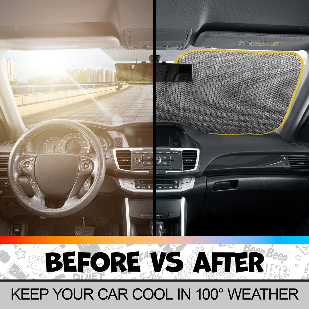 BDK Tweety Bird Front Windshield Auto Shade, Accordion Folding Auto Sunshade for Car Truck SUV-Blocks UV Rays Sun Visor Protector, Keeps Your Vehicle Cool-58 x 27 Inch