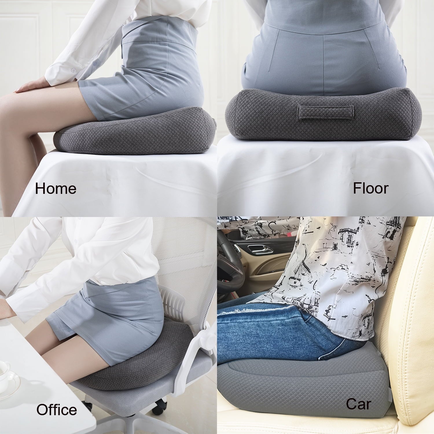 Adult Booster Seat Cushion, Car Seat Cushions for Short People/thick Office Chair Booster Seat Increase Field of View, for Trucks, Car, Office Chair, Home, Wheelchair,angle Lift Seat Cushion (grey)