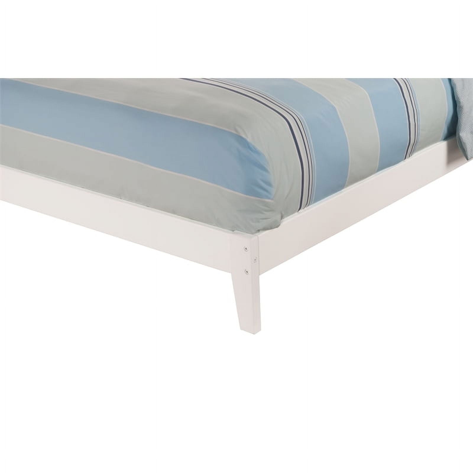 Leo & Lacey Farmhouse Solid Wood Full Panel Platform Bed in White