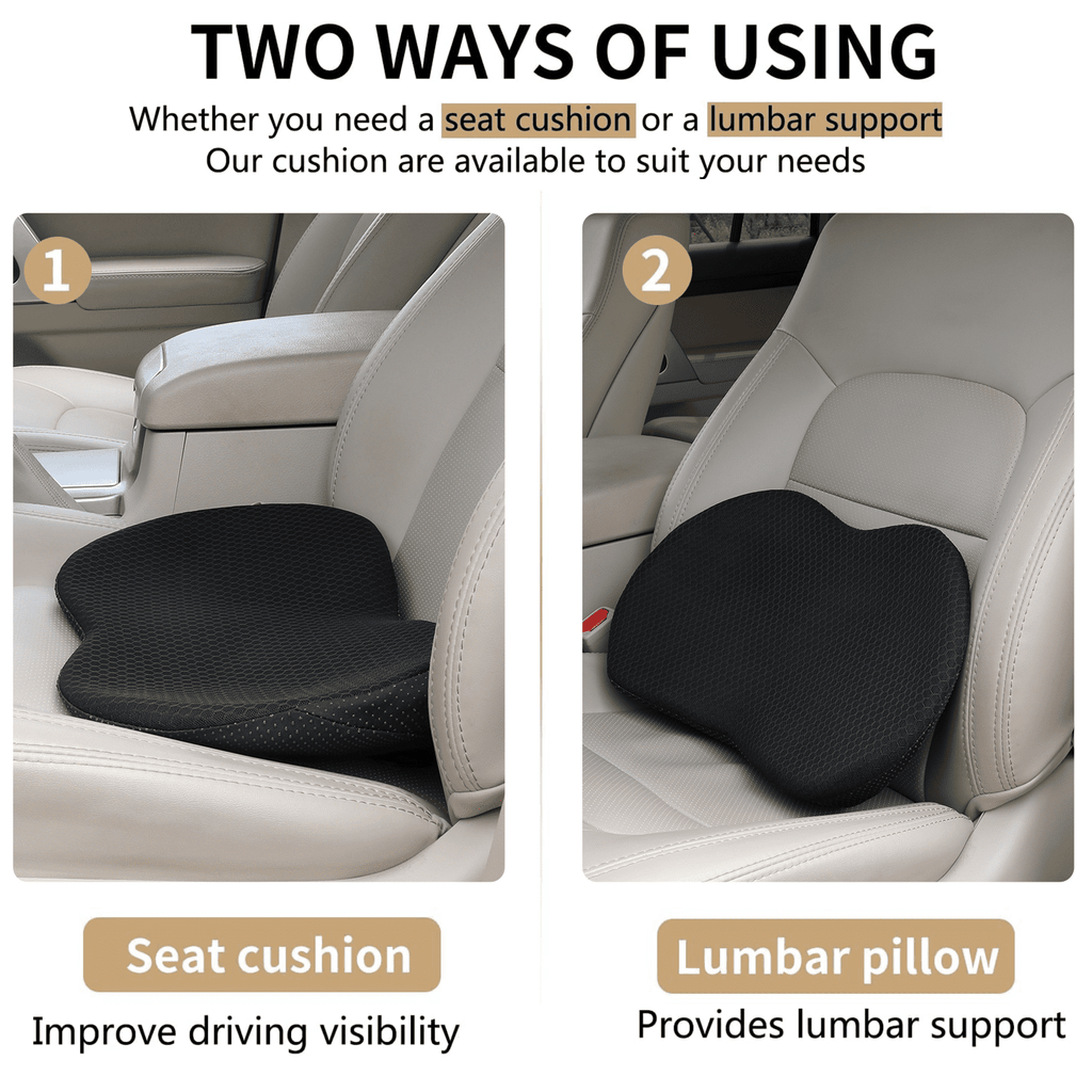 Livtribe Car Seat Cushion - Memory Foam Car Seat Pad - Sciatica & Lower Back Pain Relief - Car Seat Cushions for Driving - Road Trip Essentials for Drivers(Black)
