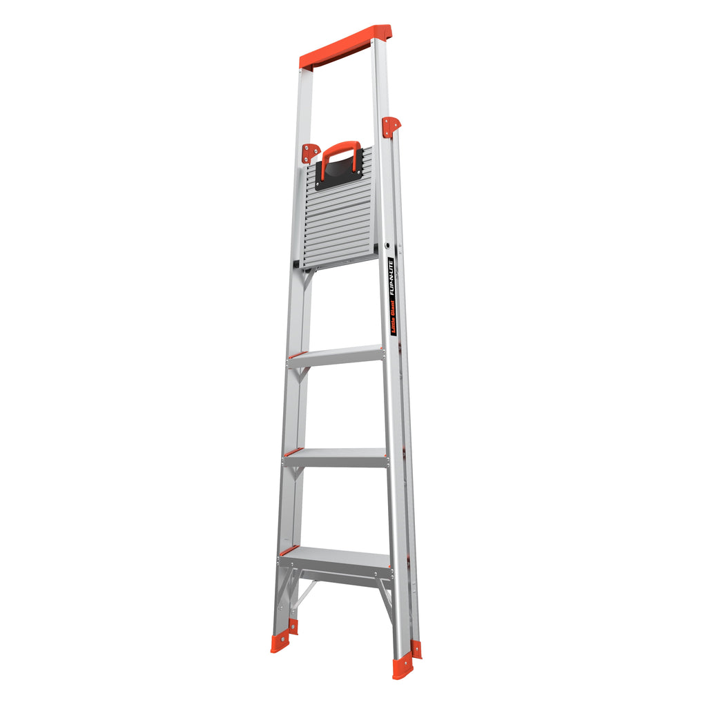 Little Giant Ladder Systems Flip-N-Lite 6' Aluminum, Platform 4 Step Ladder, 300 lbs Rated, Type 1A