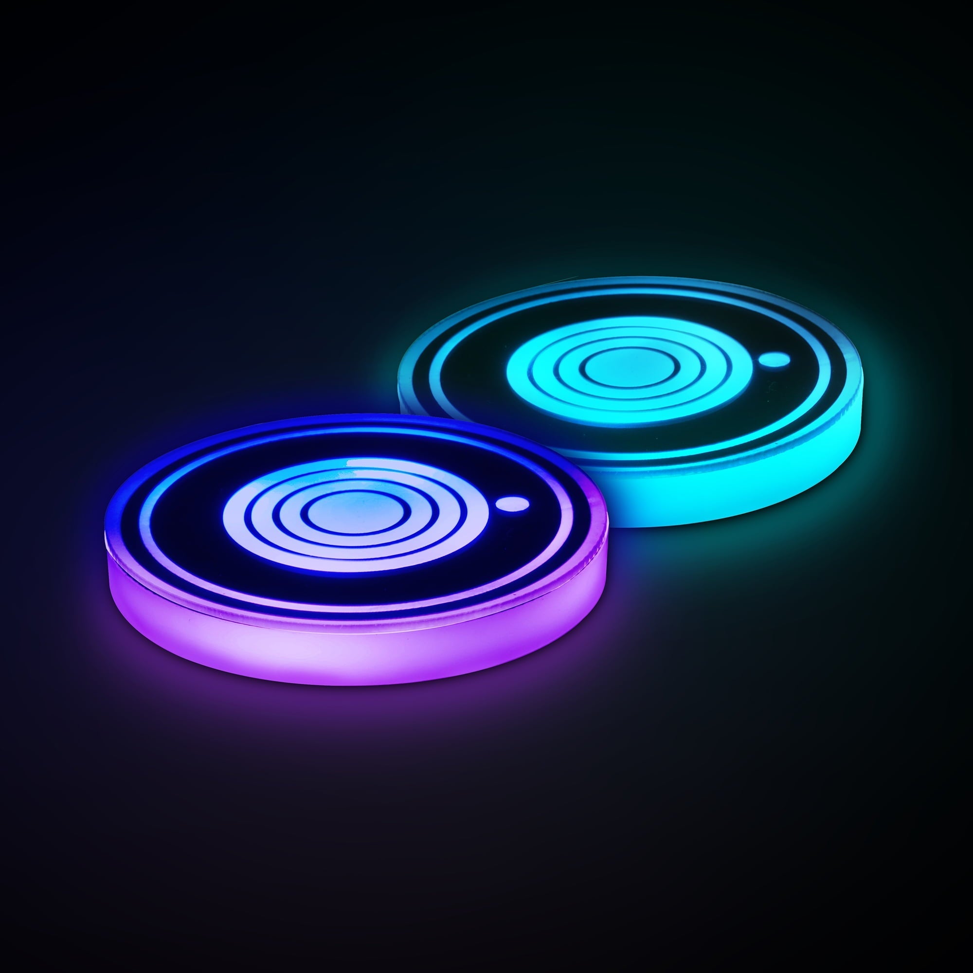 Monster LED 2 Pack Multi-Color LED Cup Holder Light, Universal Car Compatibility, Smart Sensor