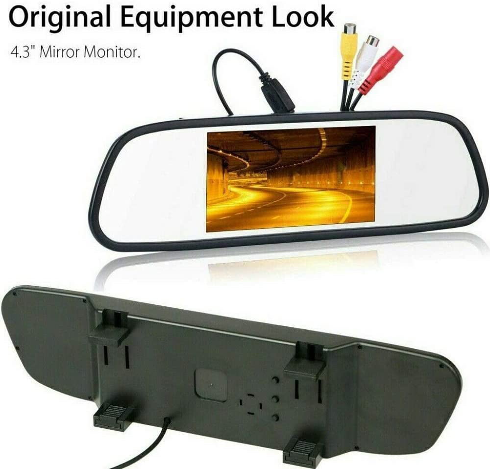Top-Max Backup Camera with 4.3" Monitor - License Plate Reversing Camera Kits Rear View Night Vision 170° Wide Angle Parking System for Cars Vehicles