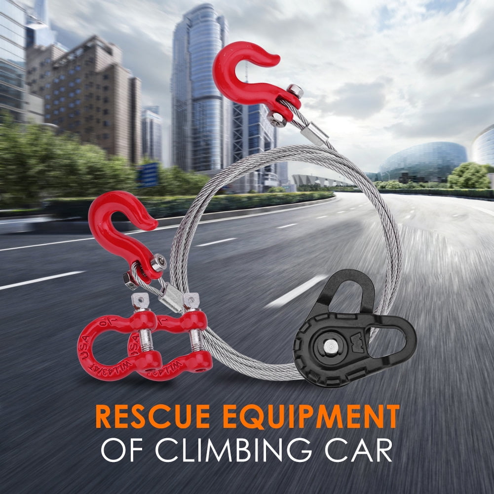 3pcs Rescue Equipment Winch Snatch Block Hook Chain for 1/10 RC Crawler Car