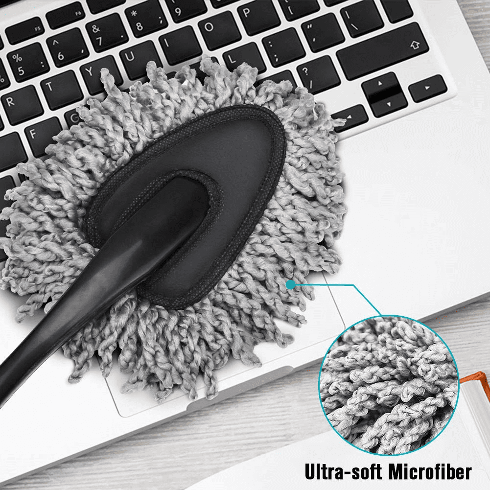 Multi-Functional Microfiber Car Duster Interior & Exterior Dash Dust Cleaner, Cleaning Detail Brush Dusting Washing Tool Kit for Car Home Kitchen Computer California Cleaning Products