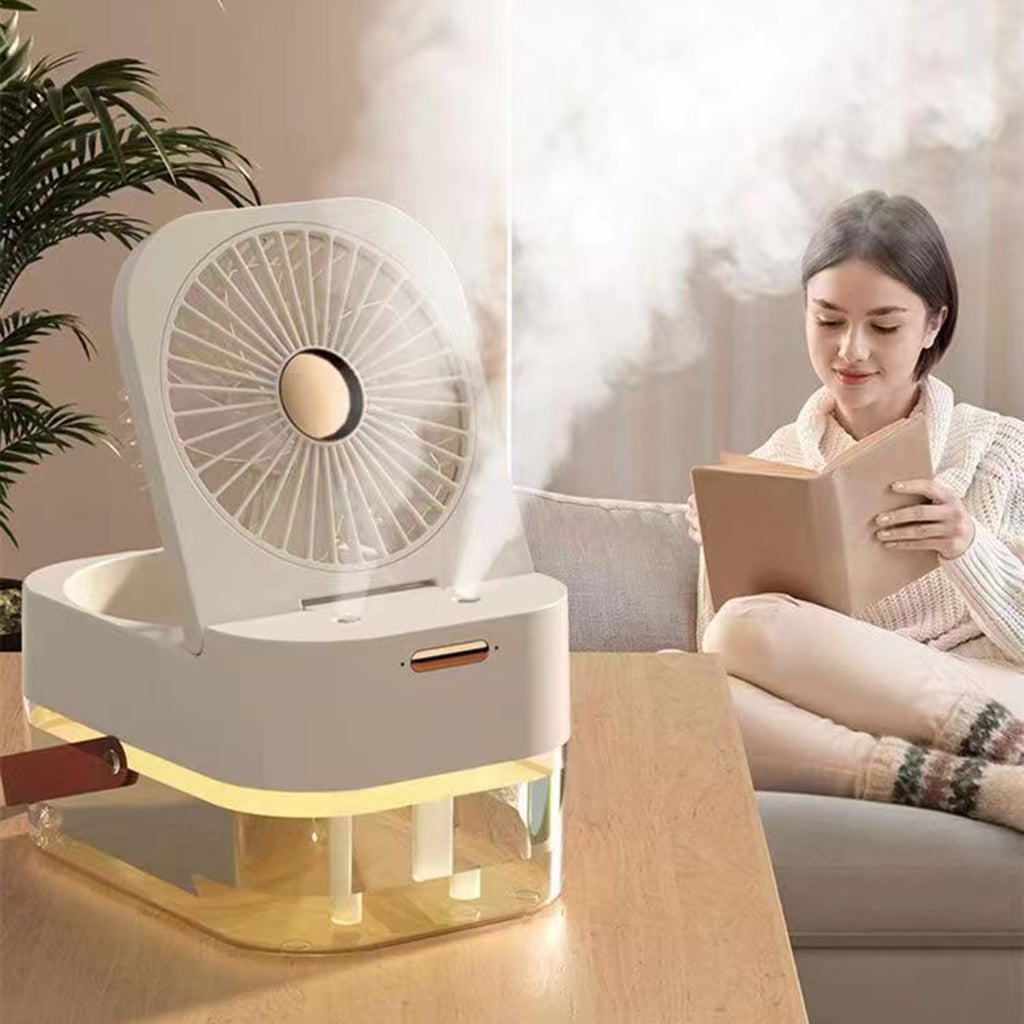 Poseidon Portable Mini Personal Evaporative Air Cooler with 3 Speeds LED Light Large Capacity Water Tank Personal Desk Air Conditioner Fan