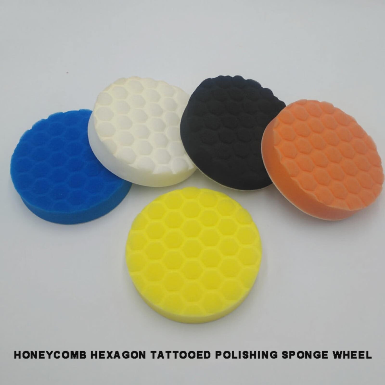 George Buffing Polishing Pads  5Pcs 5 Inch Face For 5.5 Inch 150mm Backing Plate Composite Buffing Sponge Pads Cutting Polishing Pad Kit For Car Buffer Polisher Compounding