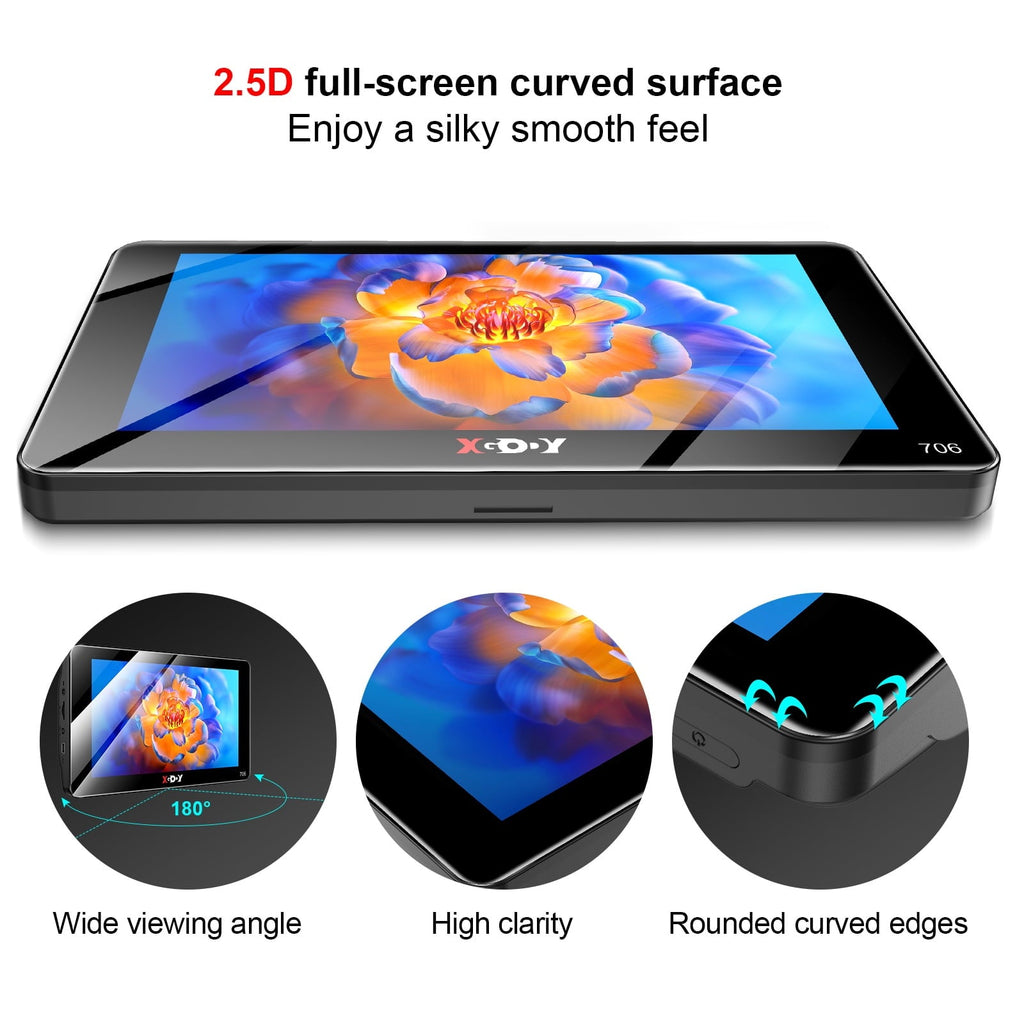 XGODY 2.5D Screen 7 inch Car GPS Navigation for Car 8GB+256 Truck GPS for Car with Speed Camera Warning Lifetime Free Map Update