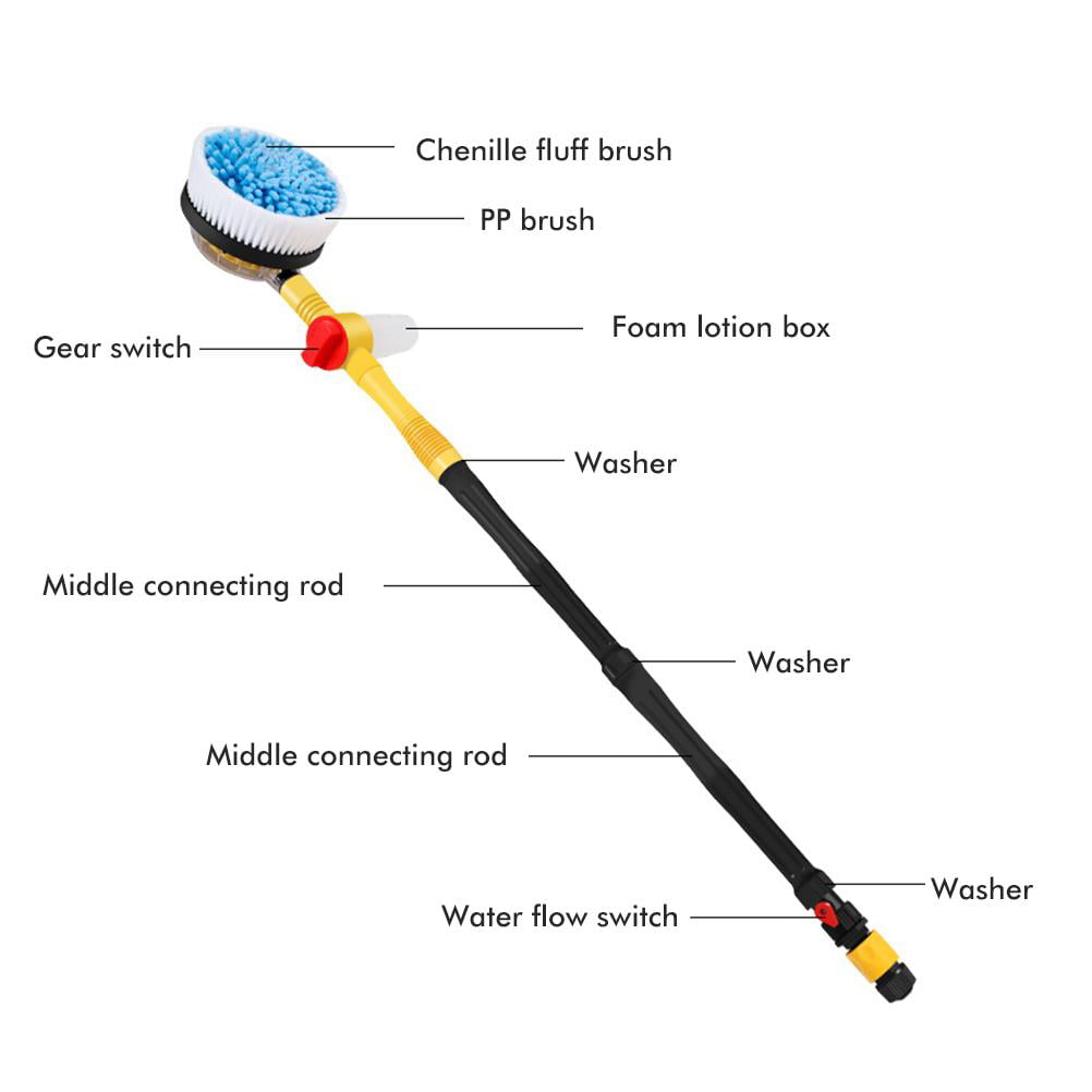 Car Wash Cleaning Kit Chenille Microfiber Wash Mop 360 Degree Automatic Rotation Car Wash Tool for Windshield Windows Doors