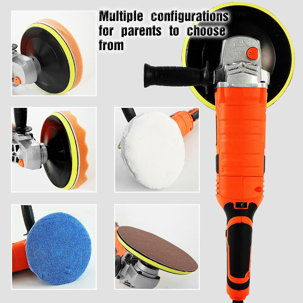 Buffer Polisher for Car Detailing, 1580W Variable Speed Car Polisher,7-Inch, Dual Action Random Orbital, Detachable Handle Car Waxing Cleaning Kit Perfect for Car/Boat/Home Appliance