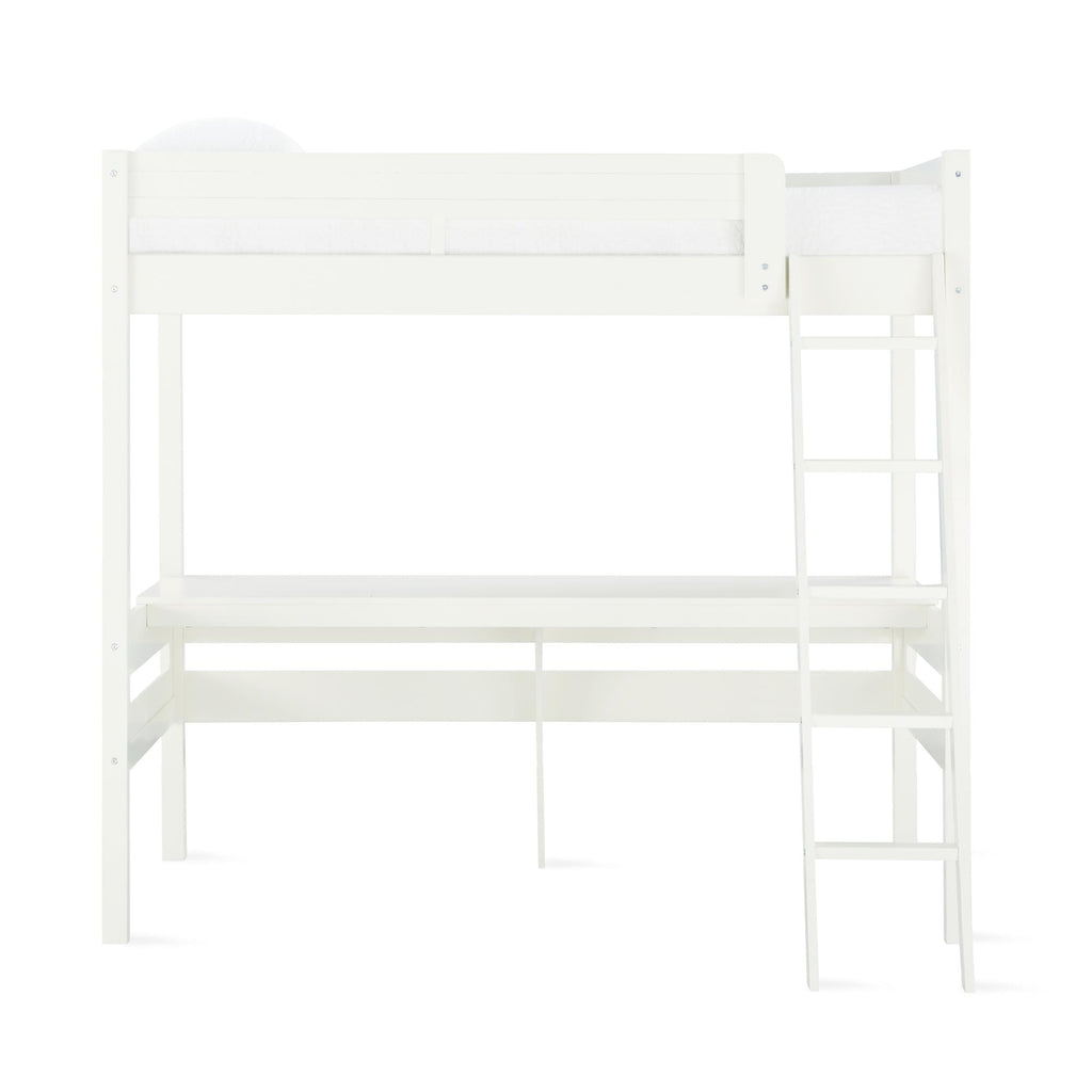 Teen Novogratz Lennon Twin Size Loft Bed with Desk, White