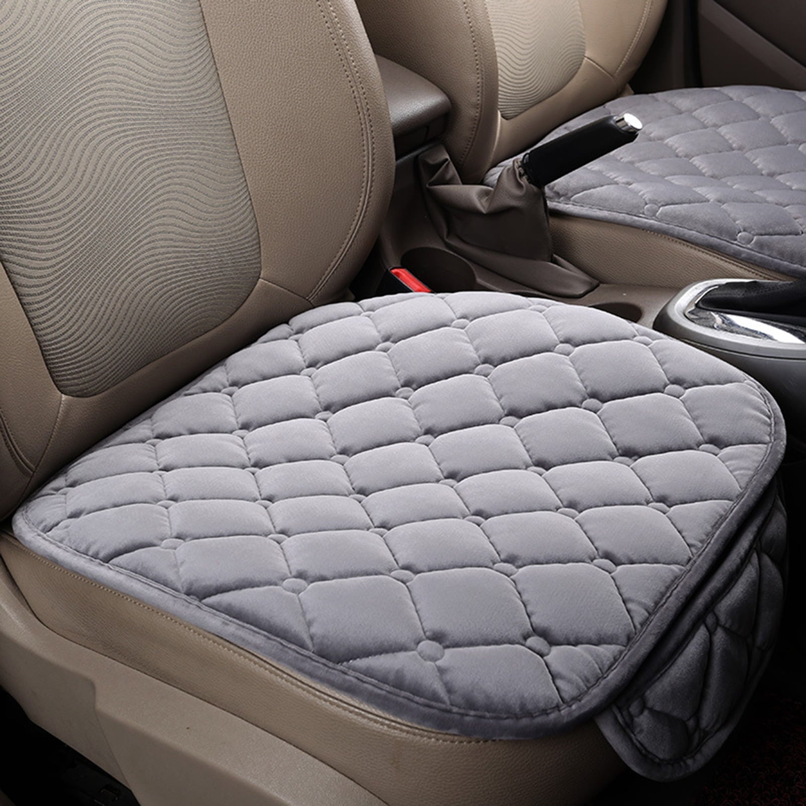 AOKID Car Seat Cushion,Universal Warm Front-row Seat Checkered Cushion Anti-slip Soft Pad Protector