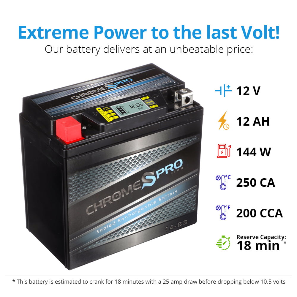 Chrome Pro Battery Ytx14-Bs Igel Motorcycle Battery For Honda A.C.E. Deluxe 750Cc 02-'03