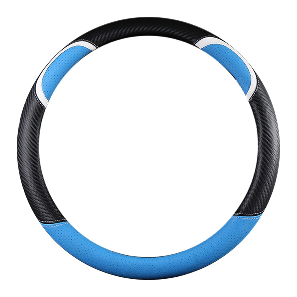 XWQ Steering Wheel Cover Sweat-proof Breathable Universal Carbon Fiber Anti-skid Car Steering Cover for Driver