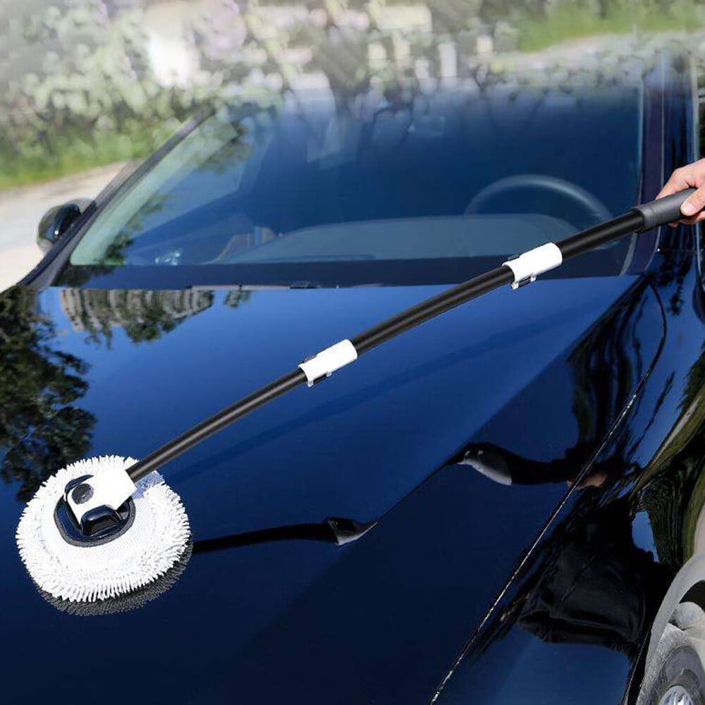 TITOUMI 47.5" 2 in 1 Car Wash Brush Cleaning Mop Kit with Long Handle, Supplies Car Mop for Scratch-Free Car RV Truck SUV