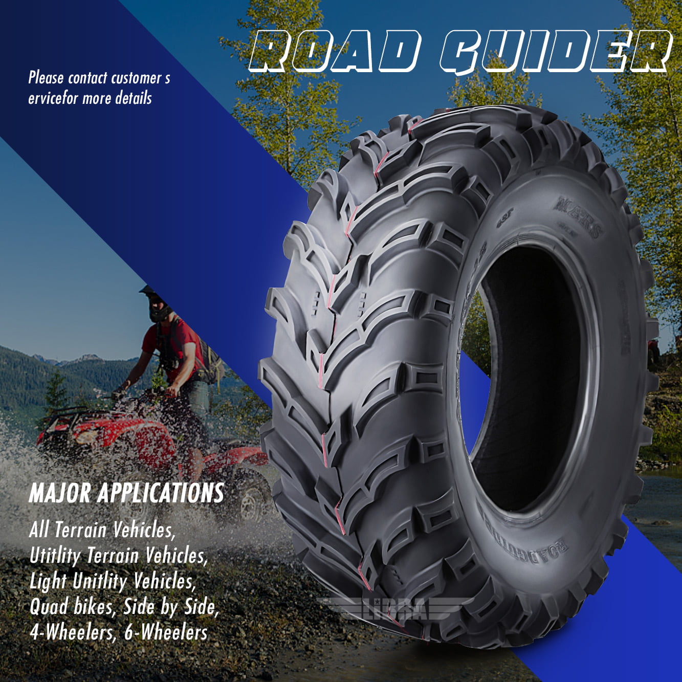 Roadguider ATV/UTV Tires 25x8-12 25X8X12 6PR 10272, Set 2