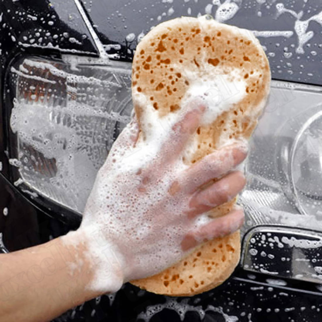 Auto Car Windshield Soft Perforated Yellow Wash Sponge Pad