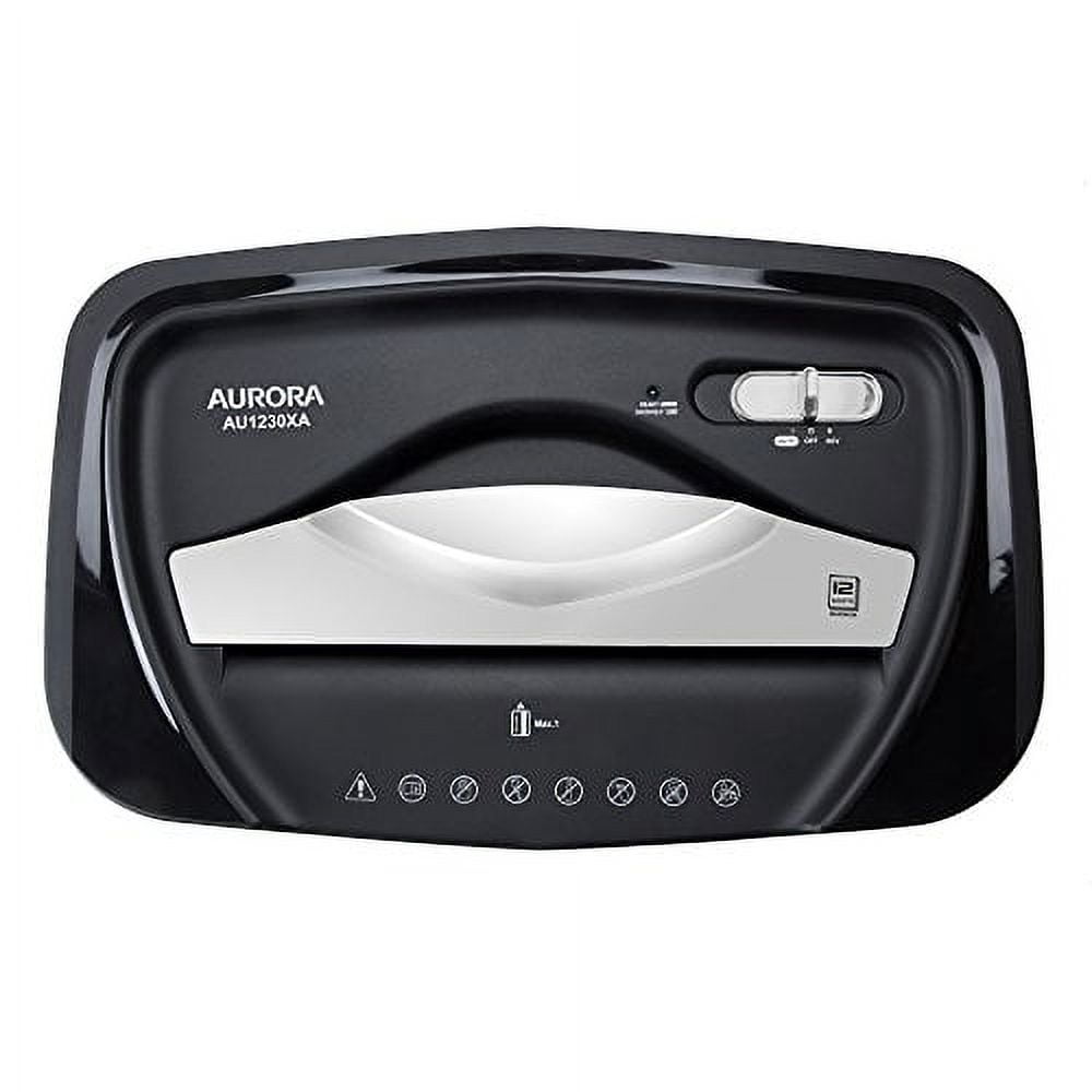 Aurora GB AU1230XA 12-Sheet Anti-Jam Crosscut Paper and Credit Card Shredder with 5.2-gallon Wastebasket
