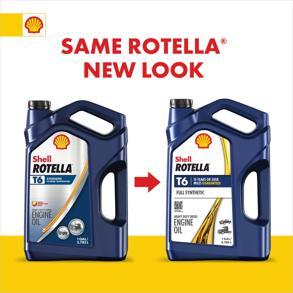Shell Rotella T6 Full Synthetic 15W-40 Diesel Engine Motor Oil, 2.5 Gallon