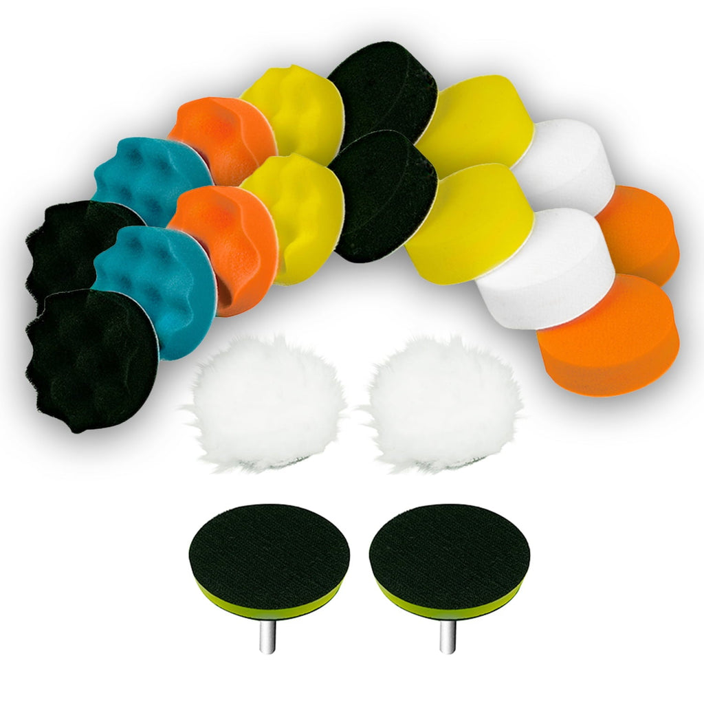Canopus Buffing Pads 22 PCS, 3 Inch Polishing Pad Kit, Polishing Wheel for Drill, Car Buffer Drill Attachment for Sanding, Polishing, Waxing and Sealing Glaze