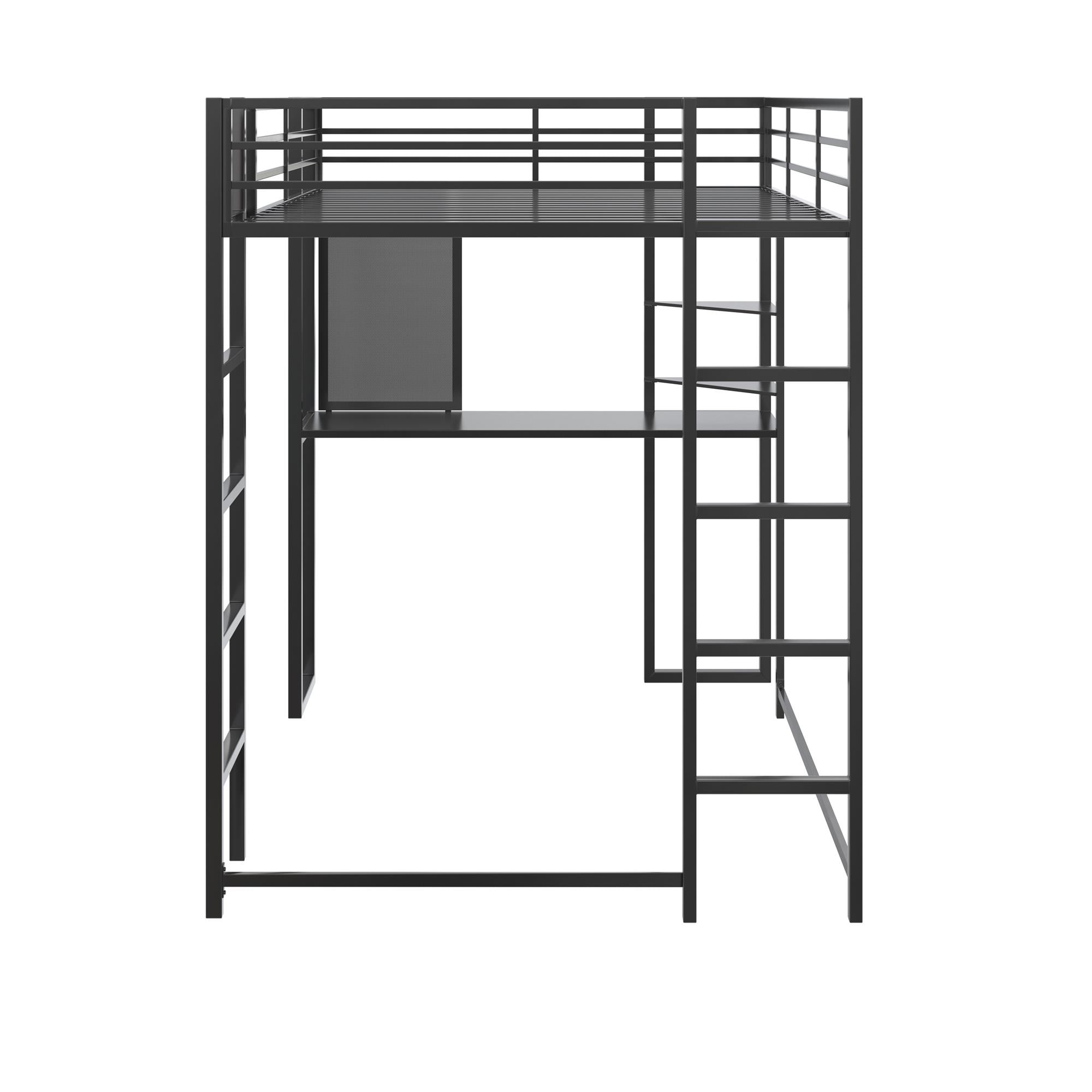 Teen Novogratz Hunter Full Size Metal Loft Bed, Black