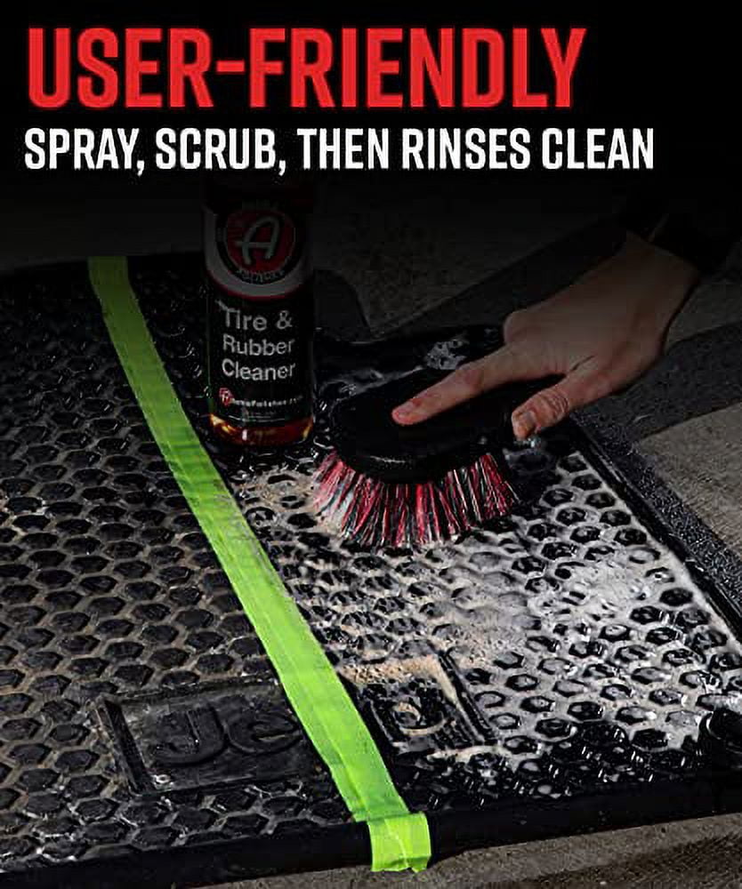 Adam's Tire & Rubber Cleaner (16 oz) - Removes Discoloration From Tires Quickly - Works Great on Tires, Rubber & Plastic Trim, and Rubber Floor Mats
