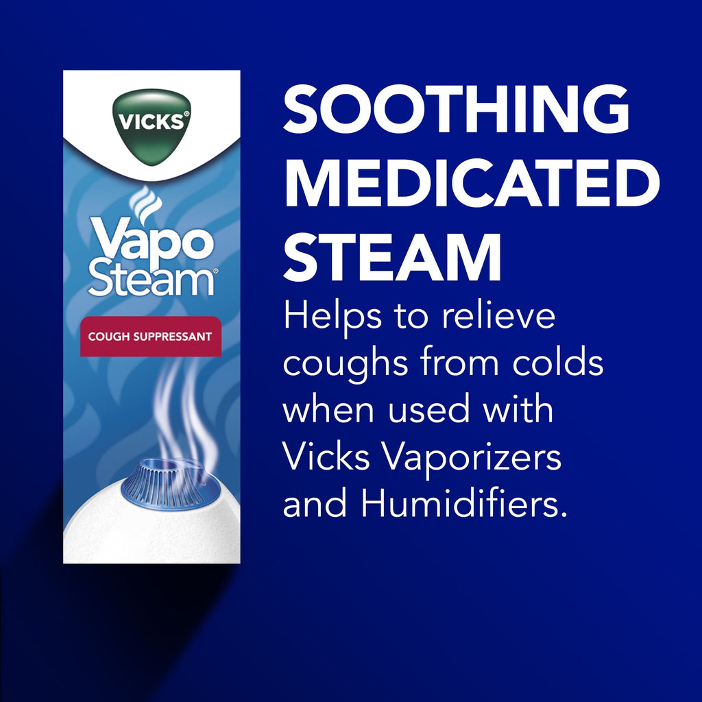 Vicks Warm Steam Vaporizer Humidifier, 600 sq ft, White, V150RYUPC