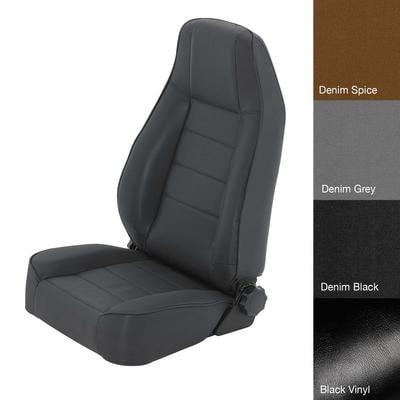 Smittybilt 45015 Factory Style Front Bucket Seat with Recliner - Denim Black Fits select: 2012-2014 JEEP WRANGLER, 2008 JEEP WRANGLER UNLIMITED