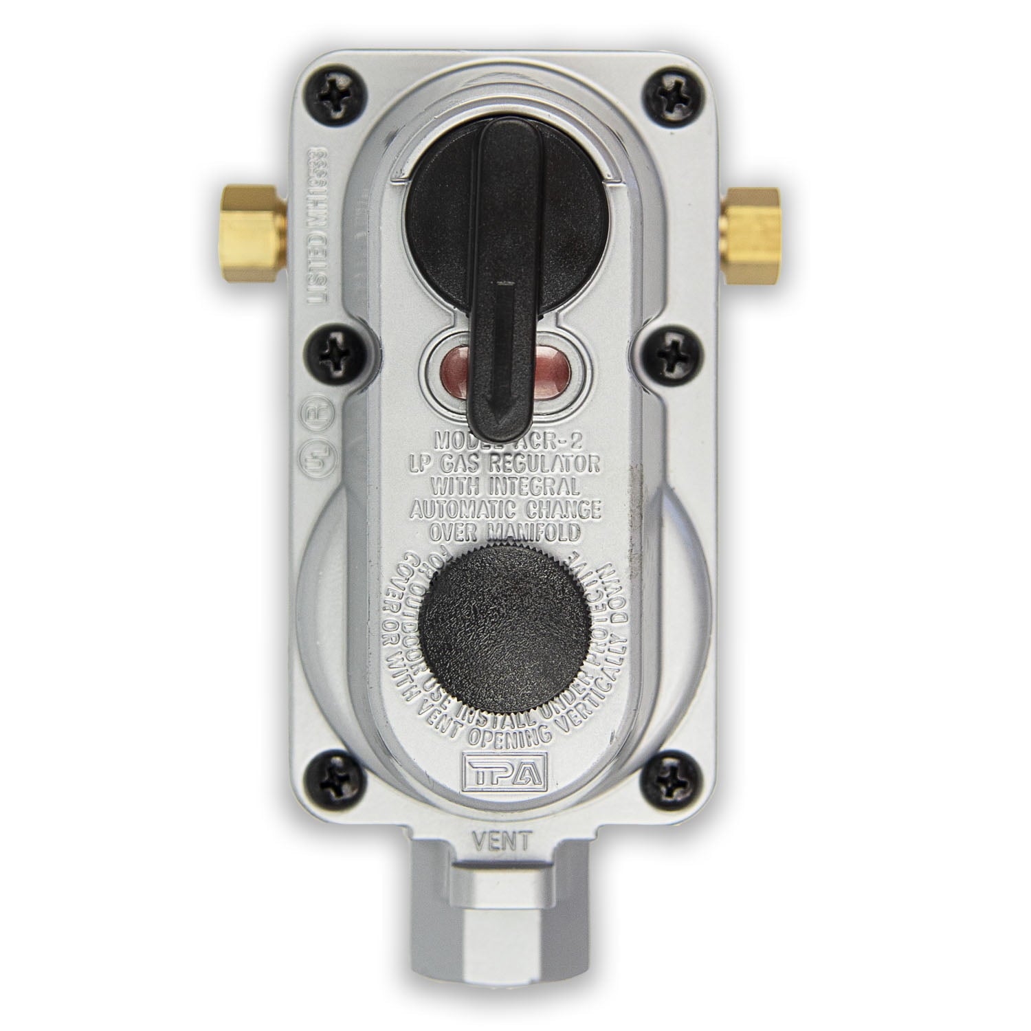 Flame King 2-Stage Auto Changeover Propane Gas RV Regulator Kit with 2 12" Pigtails