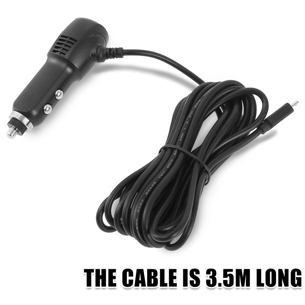 Universal Dash Cam Power Lead DC 5V Quick Charger Mini USB Charging Cable 3.5M/11.5FT Wire Long Power Supply Cable Cord for Mobile Phones MP3 MP5 Tablet Computers DVRs Recorders GPS