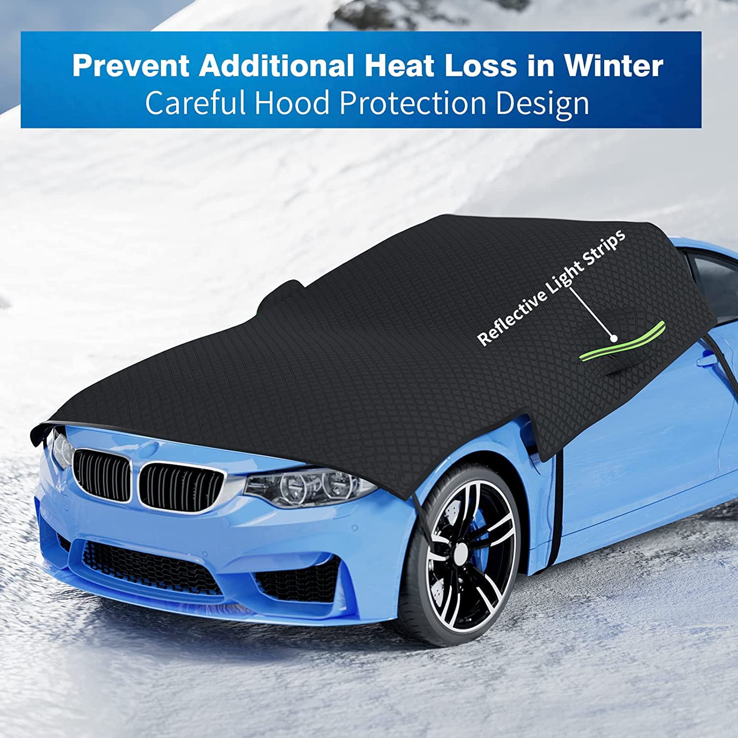 Uervoton Windshield Cover for Ice and Snow, Overall Upgrade Advanced Materials Car Windshield Snow Cover for Rain, Ice and Frost, Car Hood Wiper Mirror Waterproof Windshield Cover for Most Vehicles