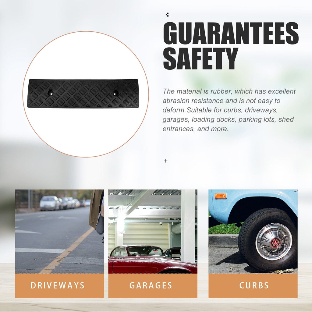 Rubber Curb Ramp Heavy Duty Rubber Threshold Ramp 10 Ton Car Vehicle Curbside Driveway Ramp for Loading Dock Sidewalk Wheelchair