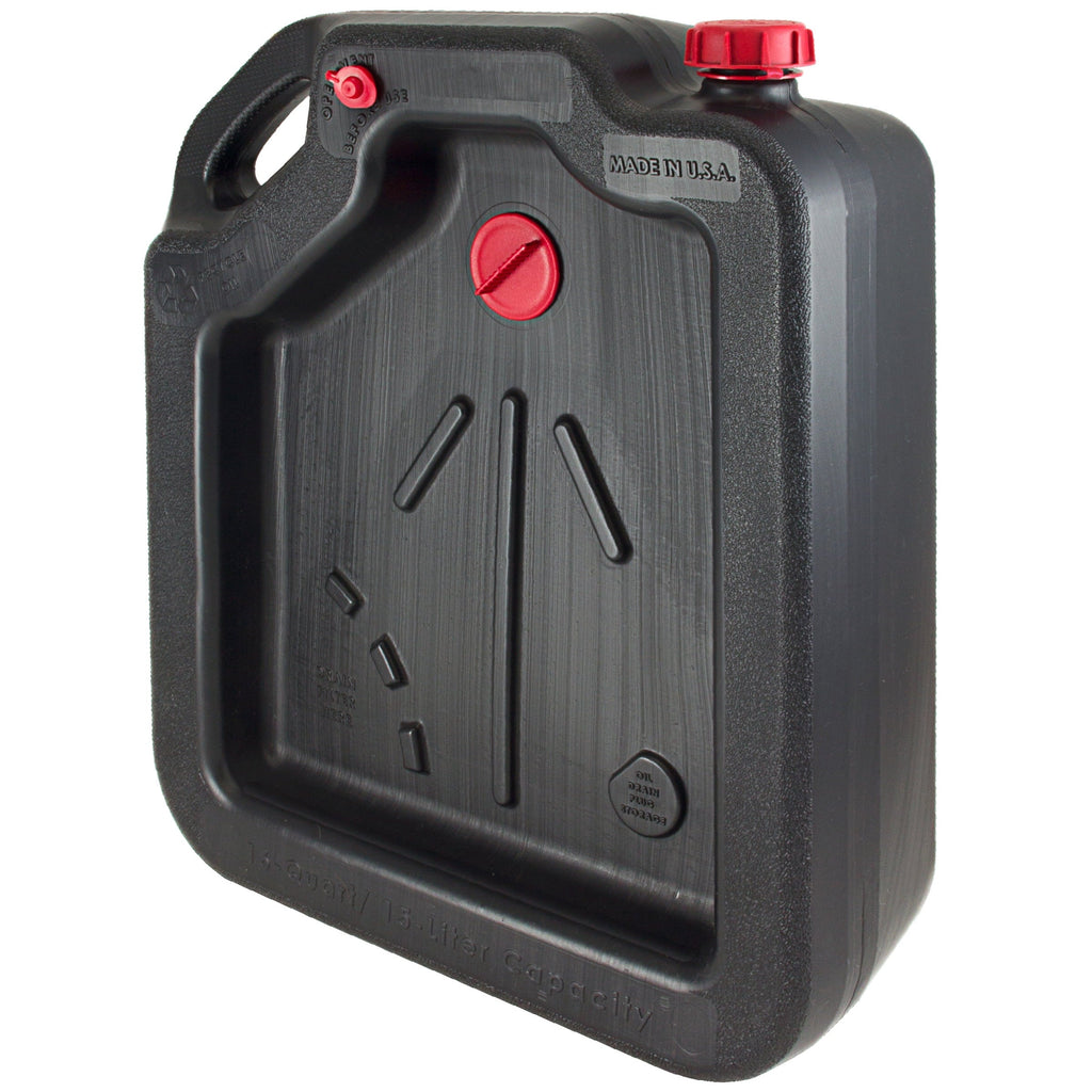 Hyper Tough 16 Quart Automotive Drain Pan Container, 420032HTMI, Black
