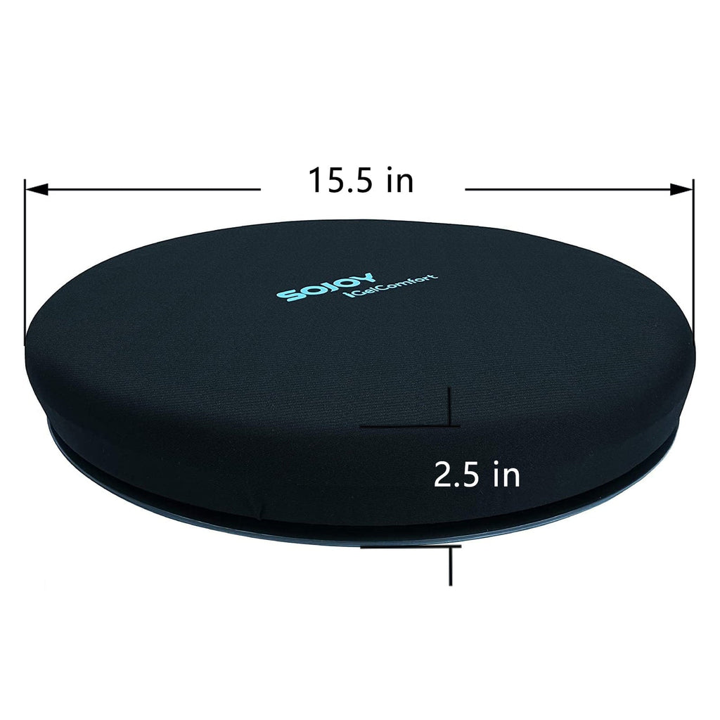 Sojoy Gel Swivel Car Seat Cushion Memory Foam Cooling  Cushion 360 Degree Rotating Chair Cushion For Car Home(15*15*2.5)
