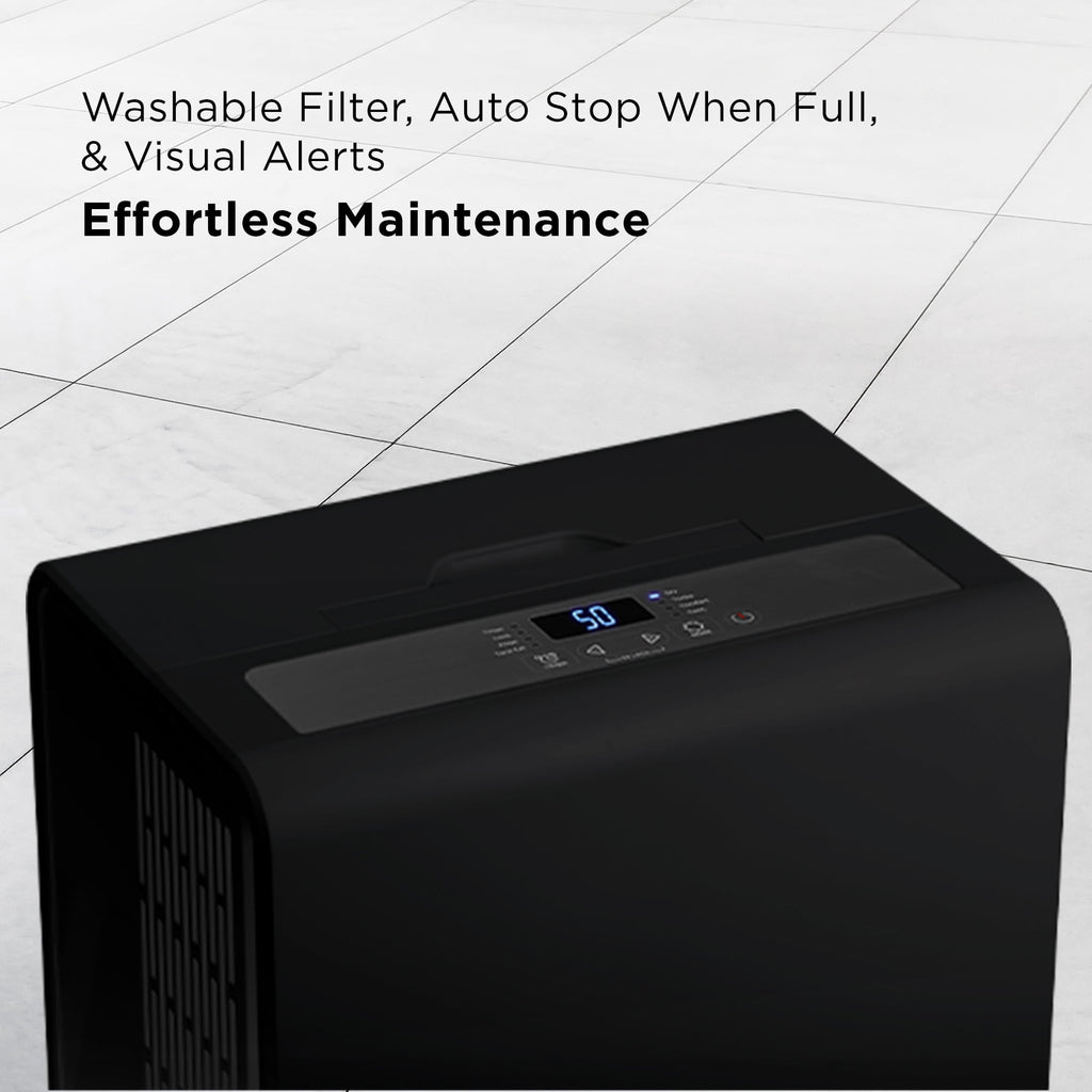 TCL 50 Pint Smart Dehumidifier with Pump, Black, W50D9P2-B