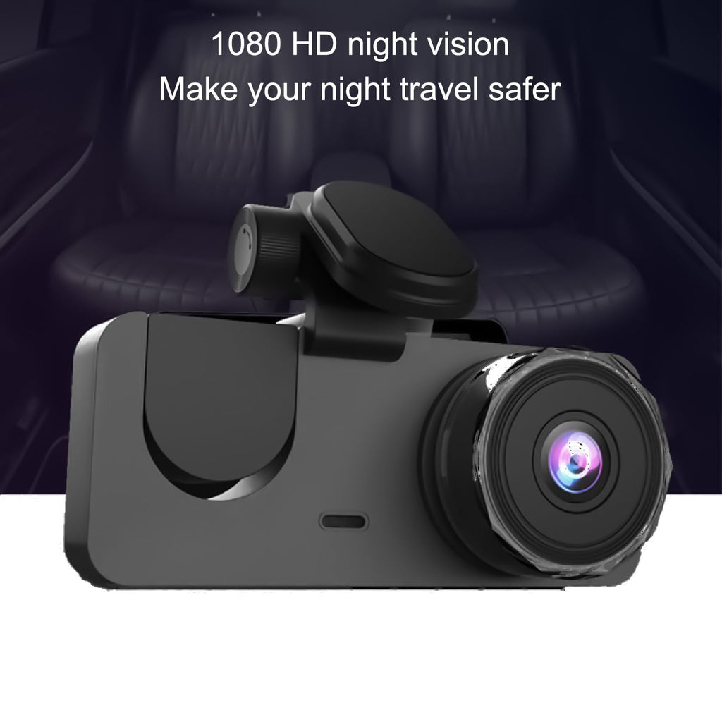 Vehicle Camera Clearance 3 Channel Dash Cam Front And Rear Inside,HD 1080P Dash Camera,170°+140° Wide Angle,IR Night Vision,Loop Recording,G-Sensor