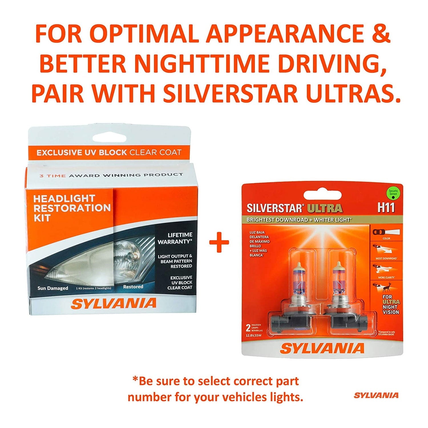 Sylvania HRK.BX Automotive Car Headlight Lens Restoration Kit Detailing Supplies