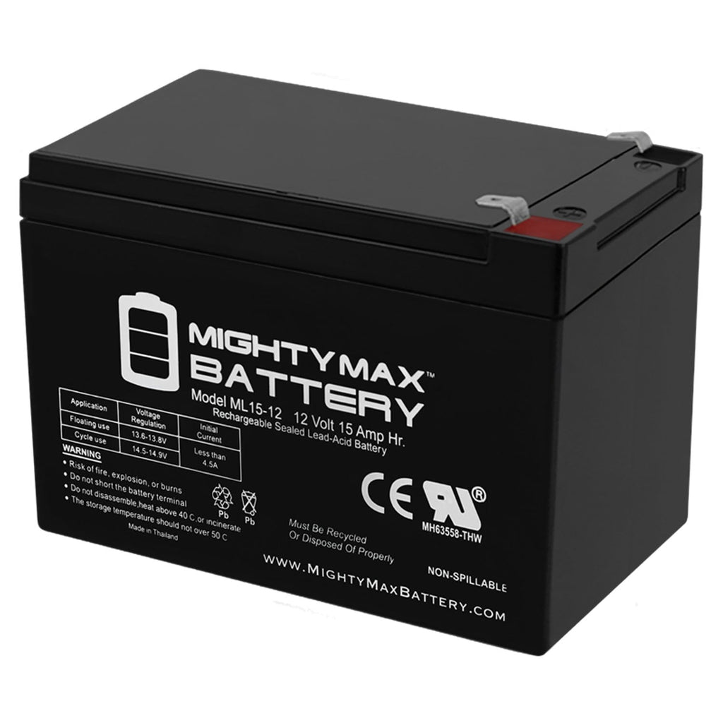 ML15-12 12V 15AH F2 UPS Backup Battery Replaces Vision HP12-65W, HP12-65W