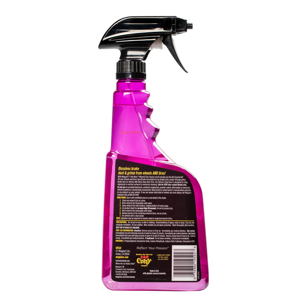 Meguiar's Hot Rims Wheel and Tire Cleaner, G9524, 24 oz